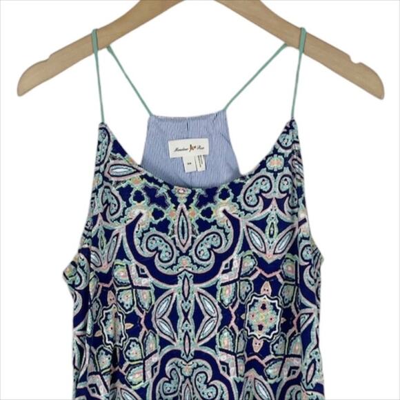 🎁 Anthropologie Meadow Rue Nuria Paisley Print Swing Tank Top Size XS Blue - Picture 4 of 10